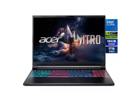 Acer Nitro V 16S ANV16S-71-72KE, 16.0" WQXGA IPS 180Hz Display, Intel Core 7 processor 240H, NVIDIA 