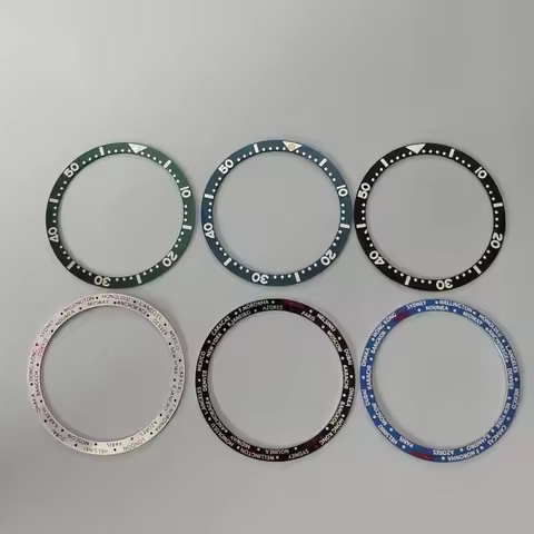 38MM*32MM SKX6105 Metal Face Ring Flat Aluminum Bezel Insert For SKX 6306 6309 NH35 NH36 Movement Tu
