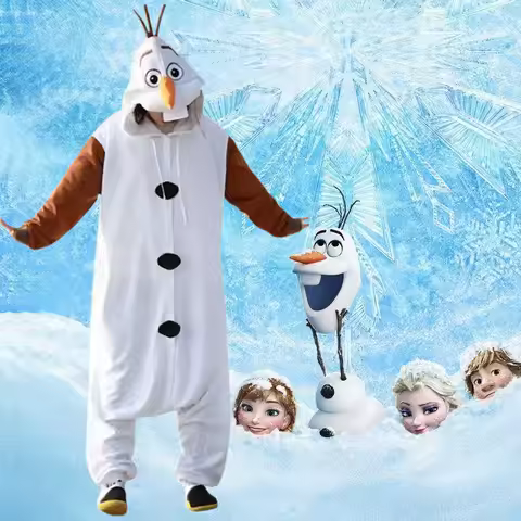 2026Frozen Olaf Snowman Cosplay Anime Costume Onesies Pyjamas Cartoon AnimaPajamas Adult Kigurumi On