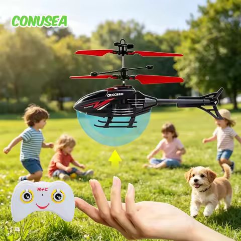 Mini Rc Helicopter Plane 2.4G Remote Control Aircraft Fall-Proof Induction Airplane Model Children B
