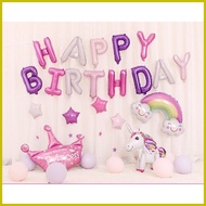 ◪ ◆ ◙ Agar.Shop Unicorn Happy Birthday Balloon Set Unicorn Party Decoration Foil Balloons Set Girls