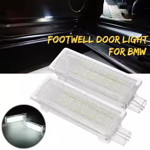 2Pcs LED Courtesy Footwell Under Door Light 63316972605 For BMW E60 E87 E70 E90 E92 E63 E65 E85 M3 M
