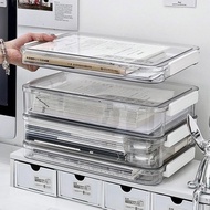 Transparent Desktop File Storage Box Bookshelf Book A4 Organizing Shelf Office Acrylic Table I3J3