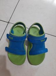 TEVA 兒童涼鞋 Psyclone  魔鬼氈 雙調節  機能運動涼鞋 藍x綠 兒童19cm