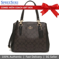 Coach Handbag In Gift Box Crossbody Bag Minetta Crossbody In Signature Canvas Brown / Black # F39741