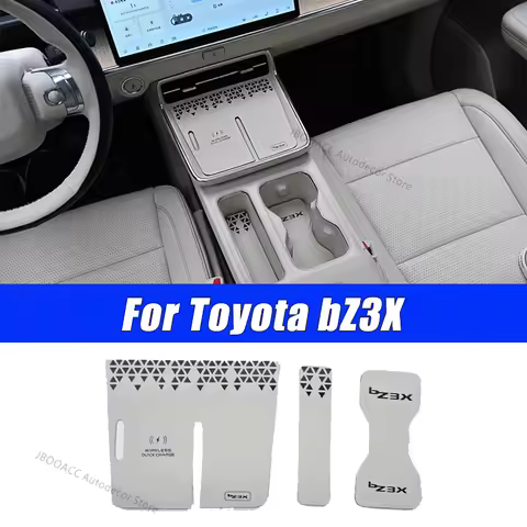 For Toyota bZ3X 2025 2026 Car Wireless Charging Water Cup Pad Non-Slip Leather Cup Holder Mat Dustpr