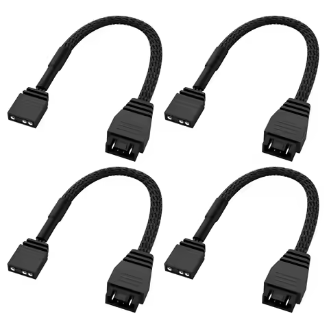 RGEEK 4PCS 15cm Standard ARGB 3-Pin to 4-Pin RGB Fan Adapter Cable for NZXT AER RGB Fan