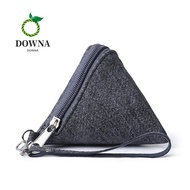DOWNA Coin Change Wallet, Portable with Lanyard Triangle Coin Purse,  Canvas Mini Earphone Bag