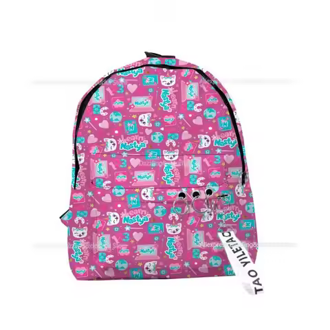 Classic Popular Like Nastya Backpacks Boys/Girls pupil School Bags 3D Print Keychains Oxford Waterpr