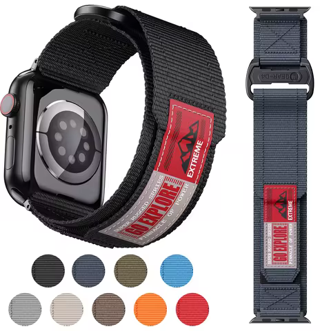 Nylon Strap Gear Series for Apple Watch Band 42/44/45/46/49mm Apple Watch7/8/9/SE/10 Watch Strap Rep