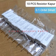[10 PCS] RESISTOR KAPUR 0.1 OHM 5W / Resistor Kapur 5Watt 01 Ohm harga per kantong isi 10pcs