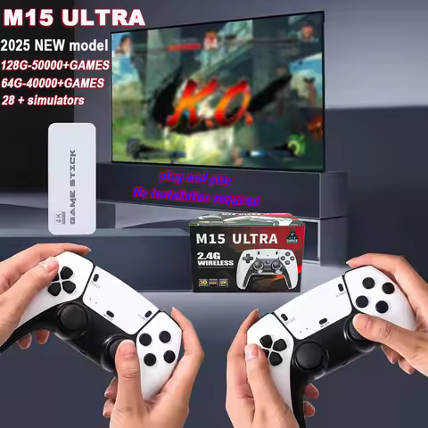 40000+/50000 games, M15 Ultra video game console, 128GB storage, wireless controller, HD output, PS1