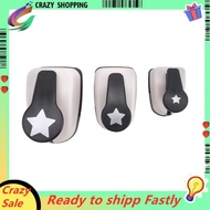3 PCS Star Hole Punch, Star Punch, Star Paper Punch, White & Black Plastic+Metal Star Hole Puncher, 