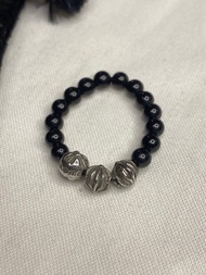 Chrome Hearts Bead Ring Chrome hearts beads onyx Ring Silver