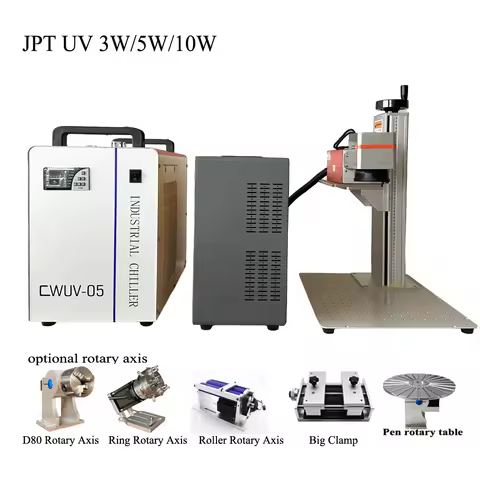 Ezcad JPT Ultraviolet Ray Purple Cold Light 355NM 3W 5W 10W UV Laser Glass Crystal Marking Machine W