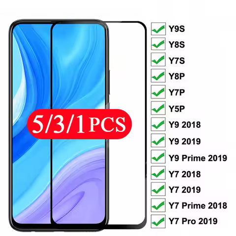 5/3/1Pcs for huawei y9 prime y6 y7 pro 2019 y5 lite 2018 y9s y9A y8s y8p y7p y6s y6p tempered glass 