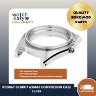 RC0867 SKX007 62mas Conversion Case - Silver (NH Case Cover - Sapphire Case Back)