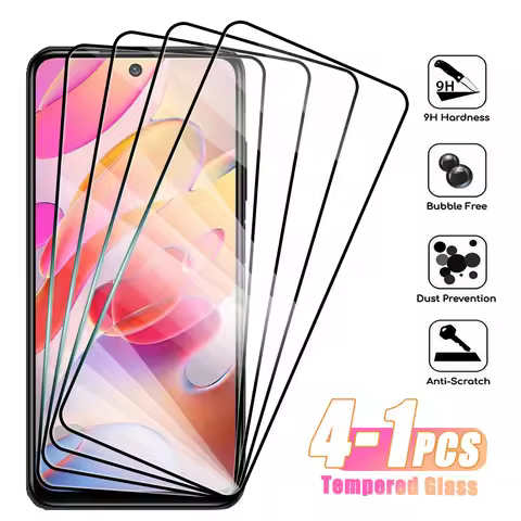 4-1Pcs Tempered Glass For Xiaomi Redmi Note 4 7 8 9 10 Pro 4G 4X 8T 9S 9T 5G Screen Protector For Xi