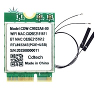 Bluetooth 5.4 RTL8922AE WiFi7 Tri-Band 2.4G/5G/6G Wireless Network Card 6338Mbps M. 2 for Win10/for 