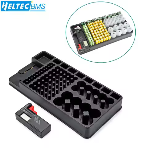 New 98 Grids Battery Storage Organizer Holder Tester Battery Caddy Rack Case Box Including Battery C