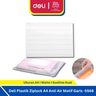 Deli A4 Waterproof Striped Ziplock Plastic - 5568