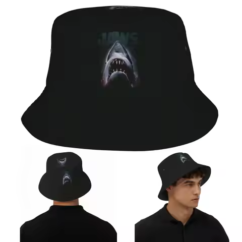 Jaws Halloween Horror Movie Bucket Hat Panama Hat Children Bob Fisherman Hats For Summer Fishing Cap