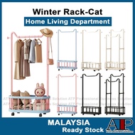 Furniture 🛋️ Rak Baju Dopamine Colour Bedroom Clothes Drying Rack Cat Ear Style Clothes Rack Clothin