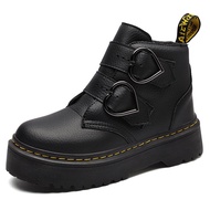 Dr.Martens Air Wair หัวใจพีชผู้หญิง,บูทข้อสั้นหนังมีเข็มขัดหนาสไตล์อังกฤษ