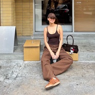 Toonaughty - Dark Choc Boyfriend Baggy Jeans กางเกงยีนสีน้ำตาล เอวต่ำ