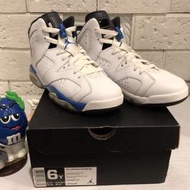 M錐二手美品買賣交流站 Air Jordan 6 Retro 六代 女鞋 櫻木花道 白藍 sportblue 果凍底