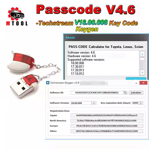 PASSCODE for Techstream V17.30.011 Software Registration Keygen Seed Number Calculator for Toyota Le
