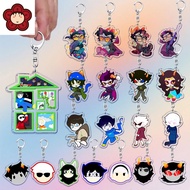 Cartoon Homestuck Keychain Accessories Bag Charms Dave Strider John Egbert Karkat Gamer Keyrings