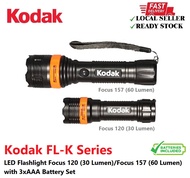 Kodak FL-K Series LED Flashlight Focus 120 (30 Lumen)/Focus 157 (60 Lumen) with 3xAAA Battery Set