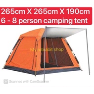 CAMPING TENT 6-8 PERSON(265x265x190cm)WATERPROOF OUTDOOR ACTIVITY FAMILY JOURNEY