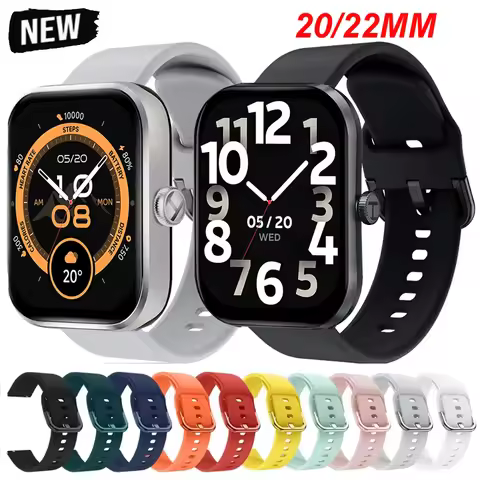 20mm 22mm Silicone Bracelet For Haylou Watch RS5 R8 S8 S6 Sport Strap For Haylou Watch 4 2 Pro/Solar