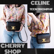 Tas Wanita 100% Authentic Celine Teen Triomphe Bag In Shiny