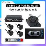 STAPON visible 4sensor car parking radar waterproof detective distance alarm sound for android head 
