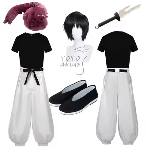 Bear House Anime Costume Fushiguro Toji for Adults, Unisex Short Sleeve Uniform, Pants, Party Outfit