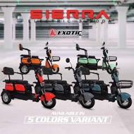 ST Motor Listrik Exotic Sierra Roda 3 48V800W Electric Motorcycle