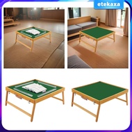 [Etekaxa] Travel Mahjong Table Entertainment Mahjong Game Set Foldable Wooden Table for Dormitory Leisure Birthday