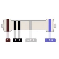 Metal Film Resistor DIP 1/4W Color Ring 0.1% Precision 1R/1.3 R/1.6 R/1.7 R/1.8 R/2.4 R
