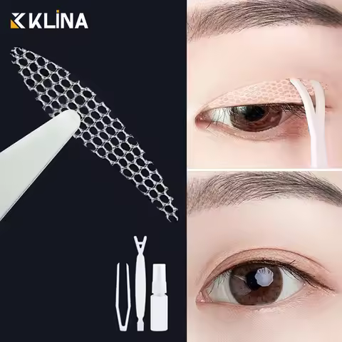 KLINA 72-240 Pairs Double Fold Eyelid Tape Sticker Decal Clear Beige Stripe Self-adhesive Natural Ey
