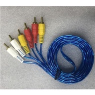 1.5m Jack Plus to 3 RCA To 3 RCA Plug AV Cable For TV DVD CD Player