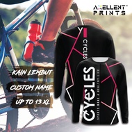 Axelent Prints Cyclical abstract style black shirt Customized jersey with name, round neck, long sle