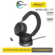 Jabra Evolve2 75 + Link 380 - Advanced Active Noise-Cancellation™ | Hybrid working | 8-mic beam-form