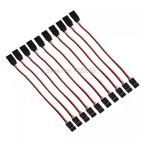 5pcs 100mm 150mm 200mm 300mm 22AWG 30 Core Male to Female Futaba Plug Servo Extension Extend Wire Ca