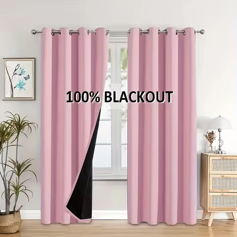 1pc 100% Blackout Thermal Insulated Lining for Bedroom, Bathroom & Living Room | Room Darkening Drap