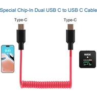 Penyesuai Mikrofon untuk Rode Wireless GO 2 ME Pro Micro USB C ke USB C Kabel Mikrofon, untuk Hollyl