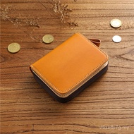 Dompet Pendek Lelaki Kulit Lembu Kulit Asli Kulit Asli Dompet Menegak Zip Dompet Syiling Dompet Beli