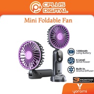 Yoromi DS1016 Mini Portable Fan Handheld Fan 6-Speed Digital Display Strong Wind Foldable